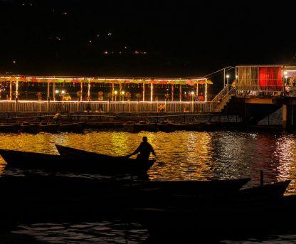 image of boat and phewa lake during the nigh time best time to visit pokhara