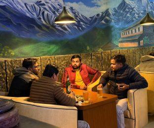 People enjoying their free time at Hotel Janani affordable hotel in Pokhara