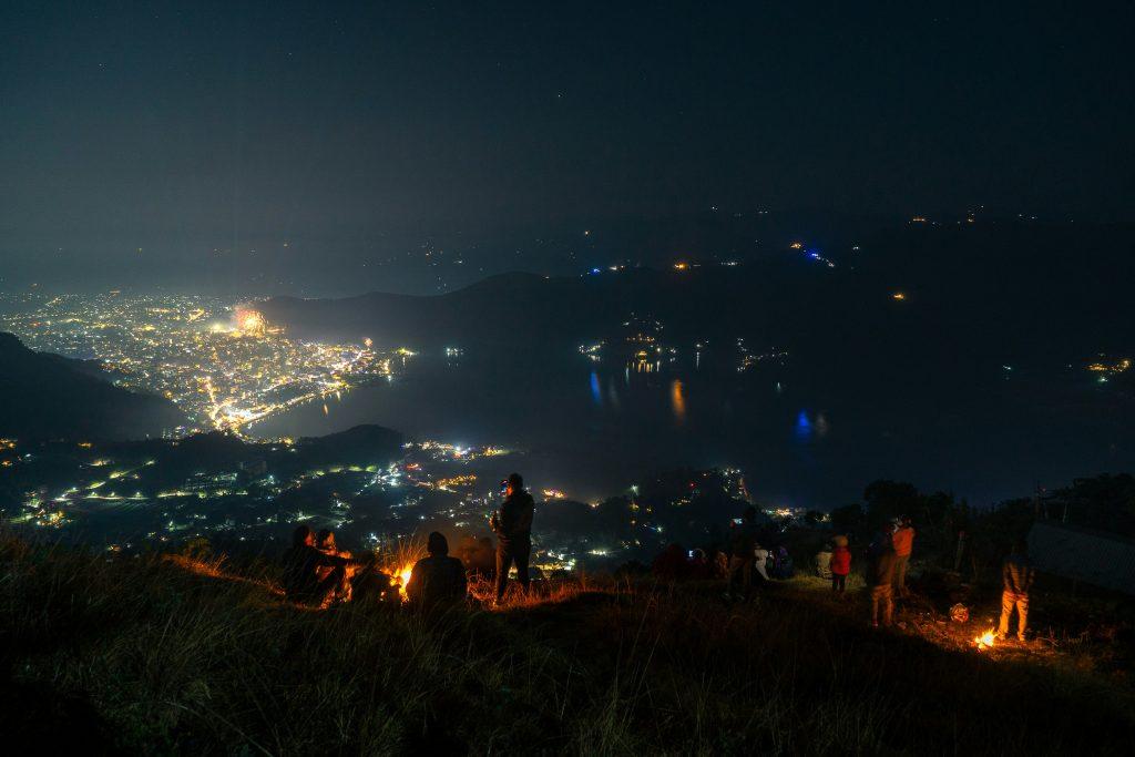 pokhara city view at night 