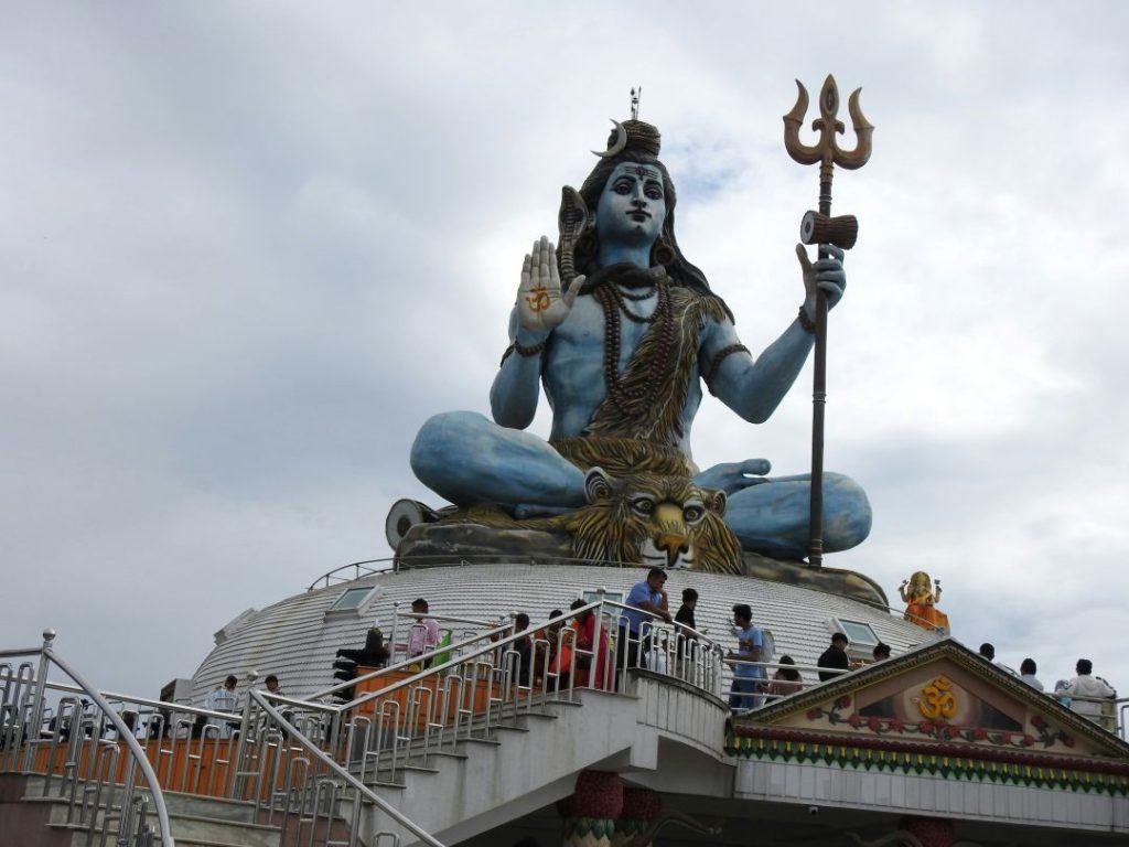 Large Shiva statue at Pumdikot hill overlooking Pokhara valley and mountains