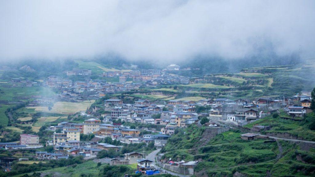Cloud-covered hillside view in Pokhara during the monsoon season