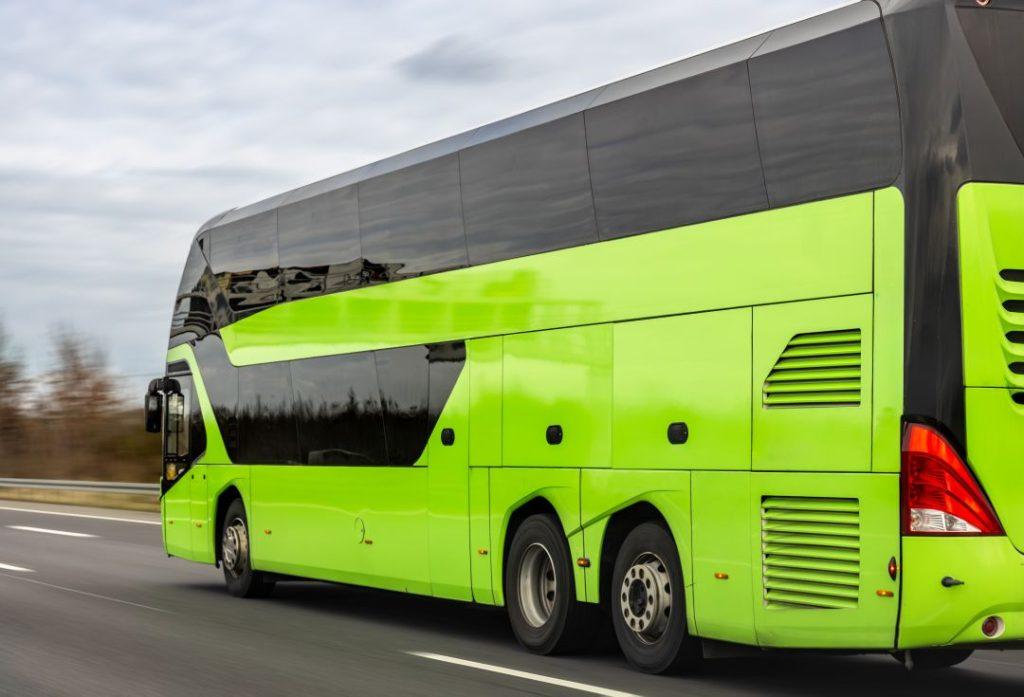 VIP tourist bus traveling from Kathmandu to Pokhara